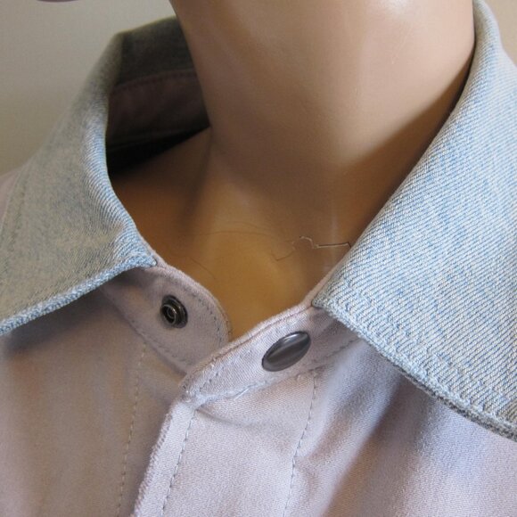 HUDSON JEANS Men's Denim UTLITY FIELD Jacket Shacket in Stone NWT MED $200 - Picture 6 of 9